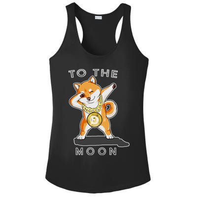 Dogecoin Dab To The Moon Ladies PosiCharge Competitor Racerback Tank