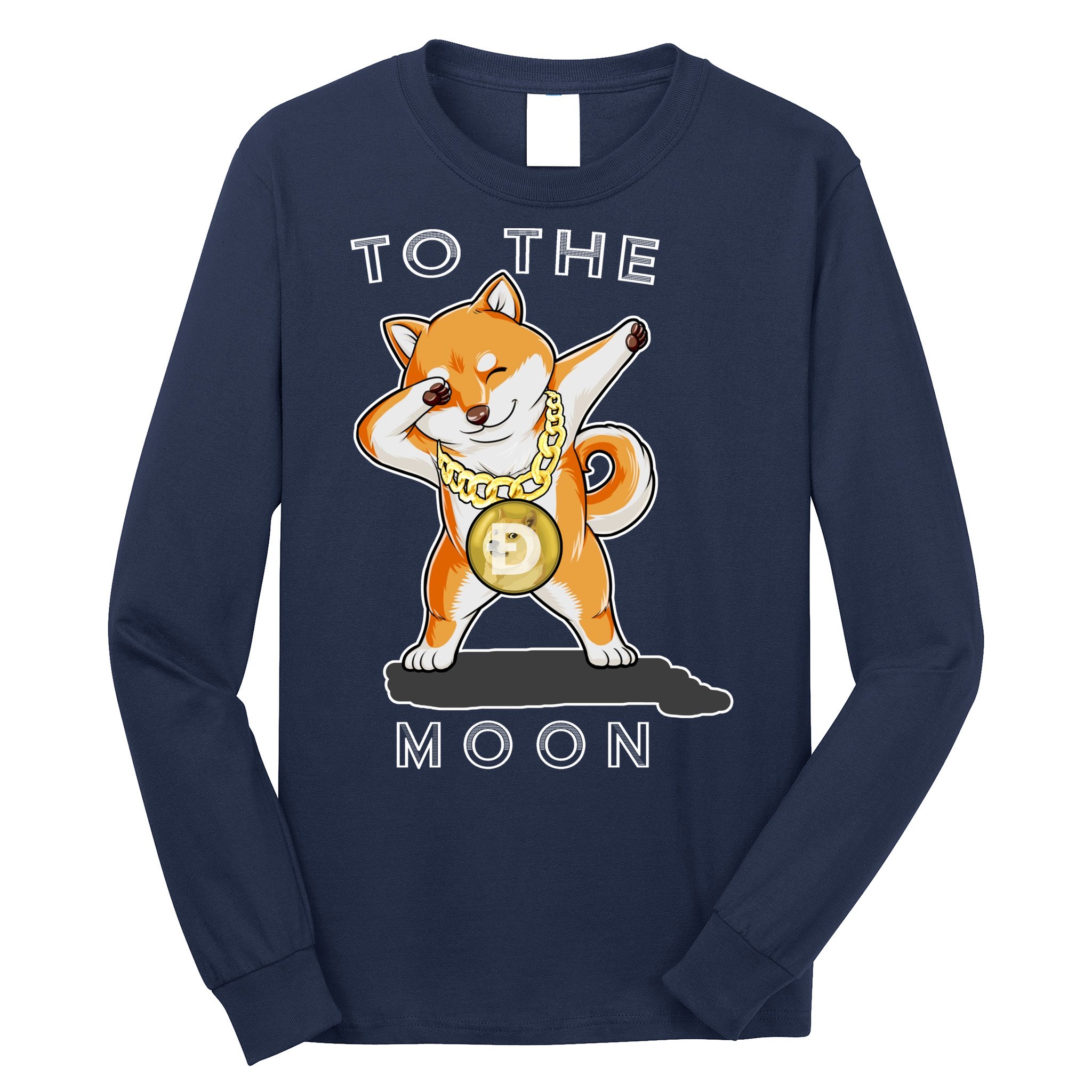 Dogecoin Dab To The Moon Long Sleeve Shirt