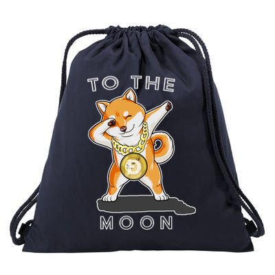 Dogecoin Dab To The Moon Drawstring Bag
