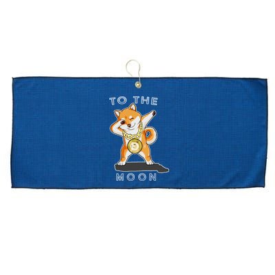 Dogecoin Dab To The Moon Large Microfiber Waffle Golf Towel