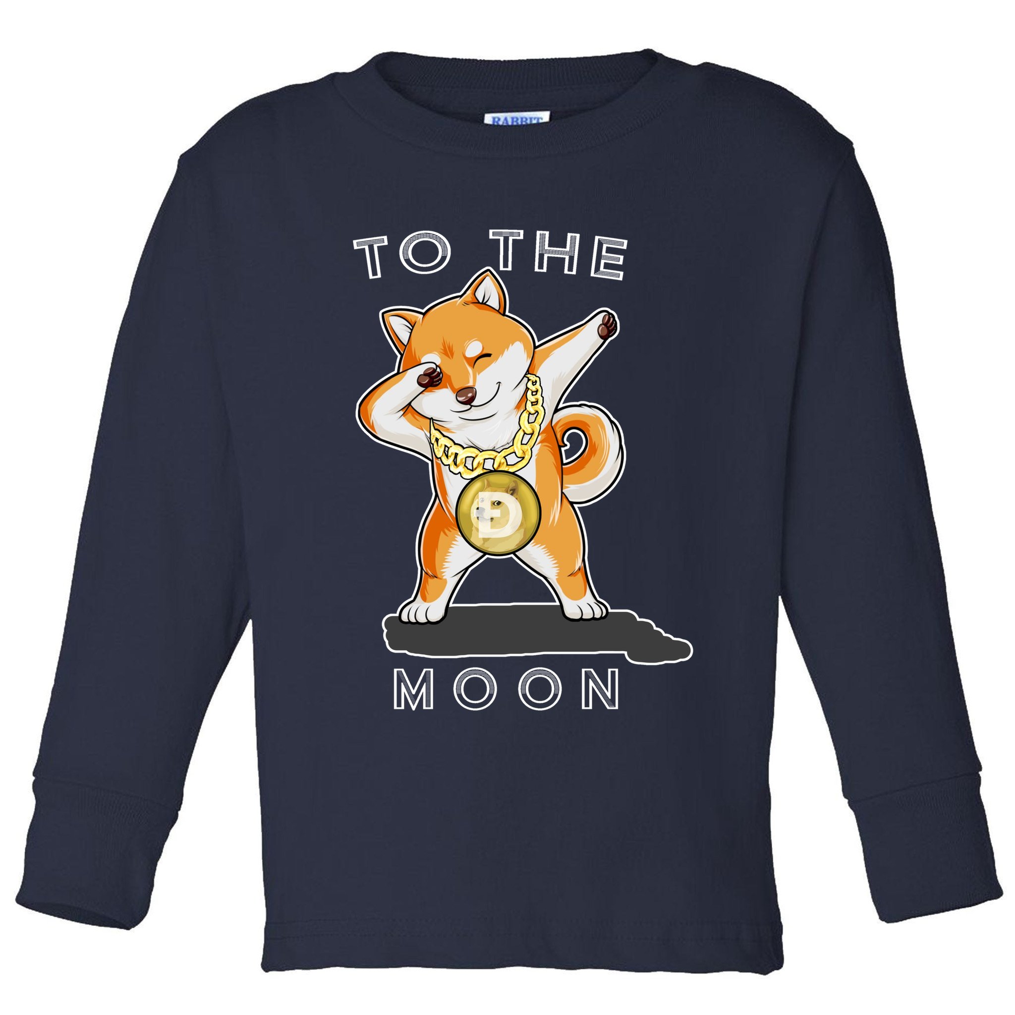 Dogecoin Dab To The Moon Toddler Long Sleeve Shirt