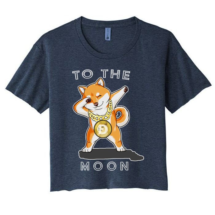Dogecoin Dab To The Moon Women's Crop Top Tee