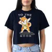 Dogecoin Dab To The Moon Women's Crop Top Tee