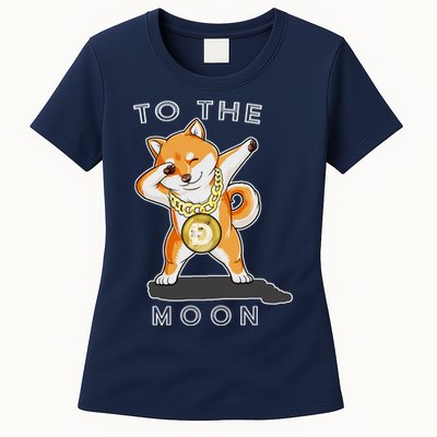 Dogecoin Dab To The Moon Womens T-Shirt