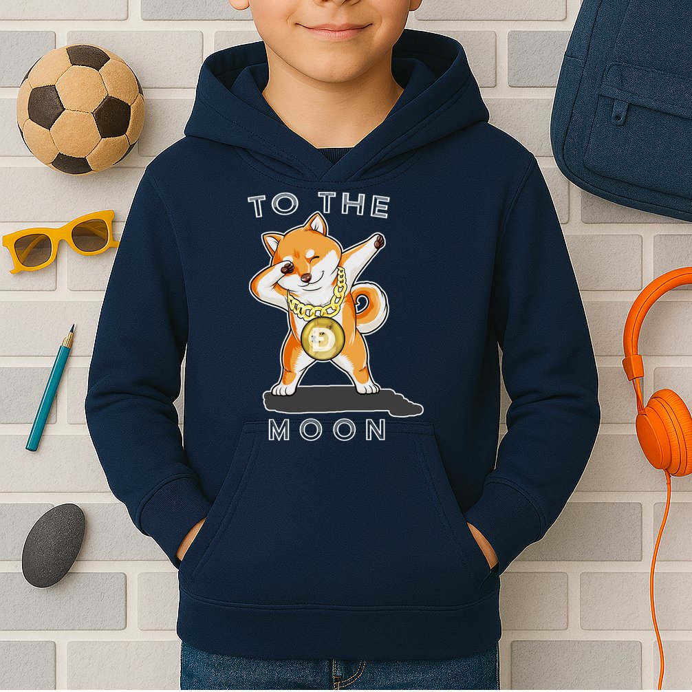 Dogecoin Dab To The Moon Kids Hoodie