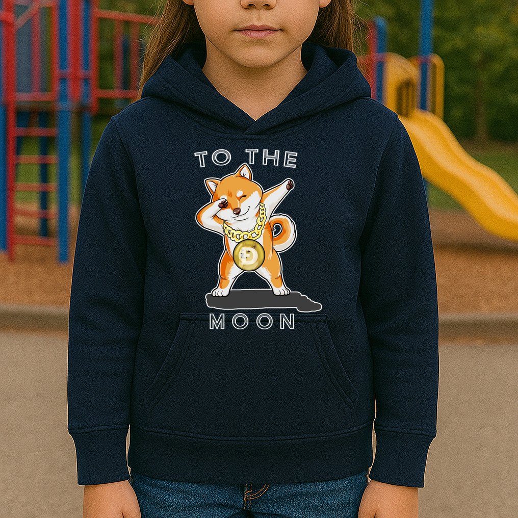 Dogecoin Dab To The Moon Kids Hoodie