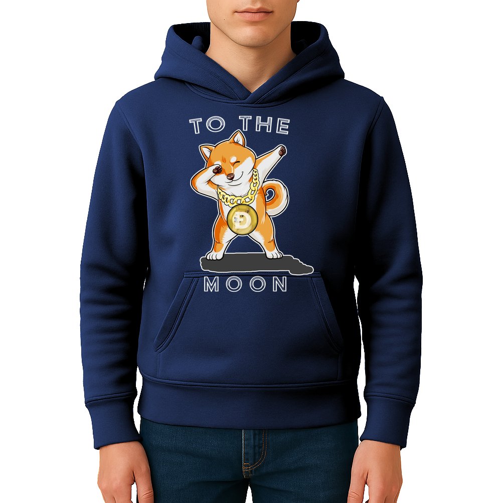 Dogecoin Dab To The Moon Kids Hoodie