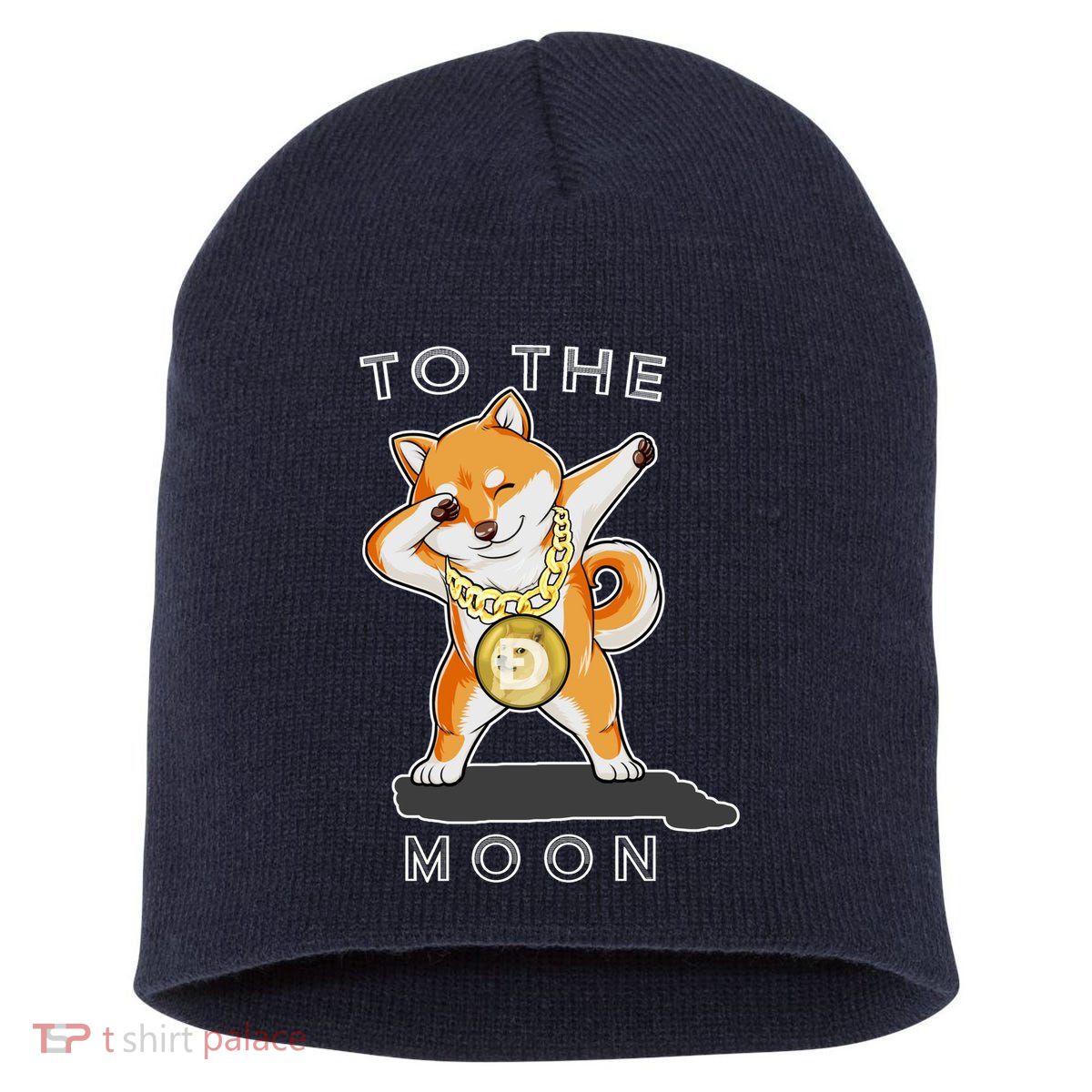 Dogecoin Dab To The Moon Short Acrylic Beanie