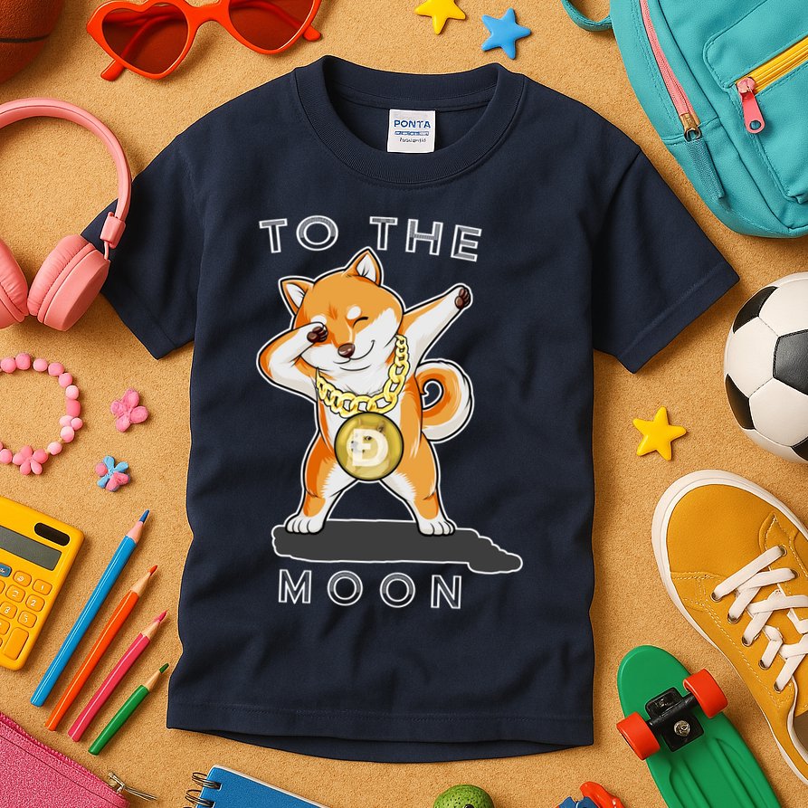 Dogecoin Dab To The Moon Kids T-Shirt
