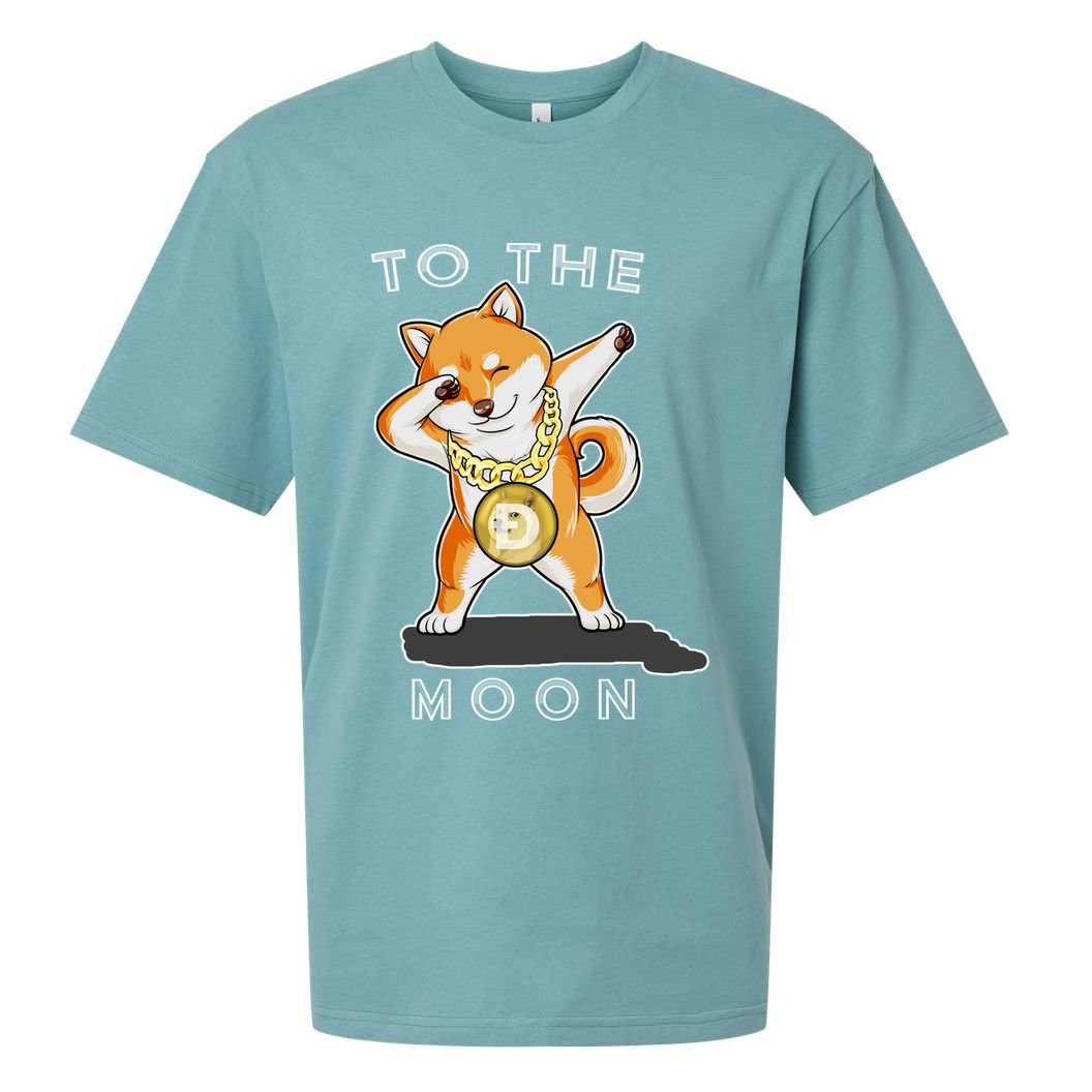 Dogecoin Dab To The Moon Sueded Cloud Jersey T-Shirt