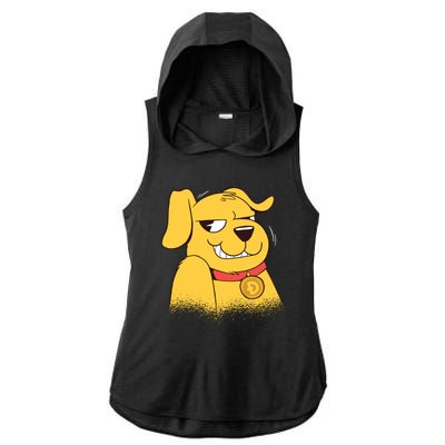 DogeCoin Dog Ladies PosiCharge Tri-Blend Wicking Draft Hoodie Tank