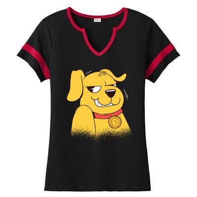 DogeCoin Dog Ladies Halftime Notch Neck Tee