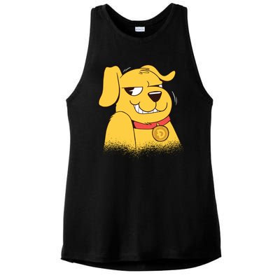 DogeCoin Dog Ladies PosiCharge Tri-Blend Wicking Tank