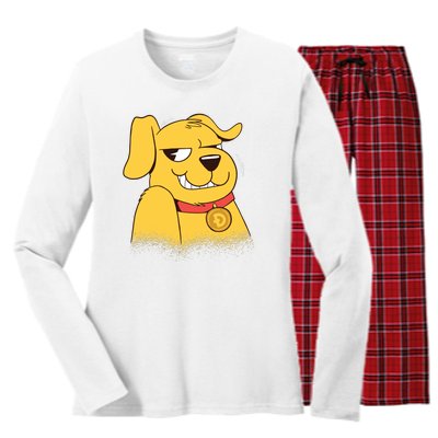 DogeCoin Dog Women's Long Sleeve Flannel Pajama Set 