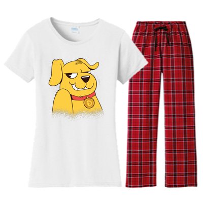 DogeCoin Dog Women's Flannel Pajama Set