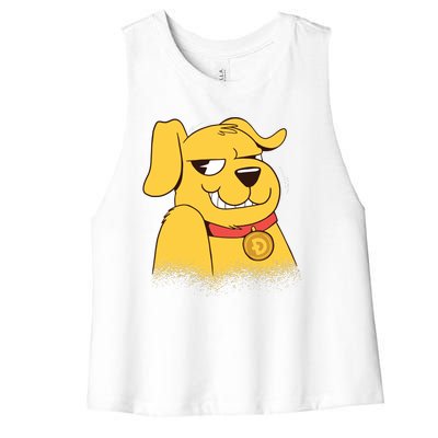 DogeCoin Dog Women's Racerback Cropped Tank