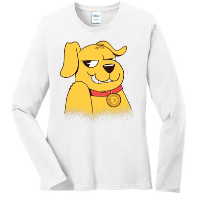 DogeCoin Dog Ladies Long Sleeve Shirt