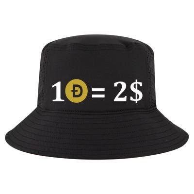 Dogecoin Equal 2 Dollars Doge Crypto Currency  Cool Comfort Performance Bucket Hat