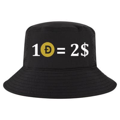 Dogecoin Equal 2 Dollars Doge Crypto Currency  Cool Comfort Performance Bucket Hat