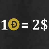 Dogecoin Equal 2 Dollars Doge Crypto Currency  Garment-Dyed Heavyweight T-Shirt
