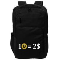 Dogecoin Equal 2 Dollars Doge Crypto Currency  Impact Tech Backpack
