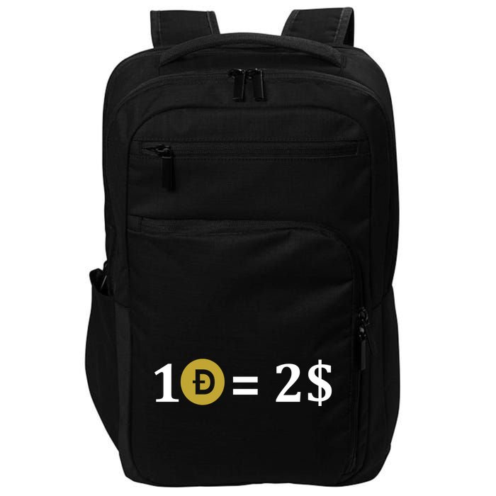 Dogecoin Equal 2 Dollars Doge Crypto Currency  Impact Tech Backpack