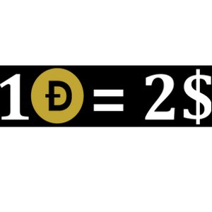 Dogecoin Equal 2 Dollars Doge Crypto Currency  Bumper Sticker