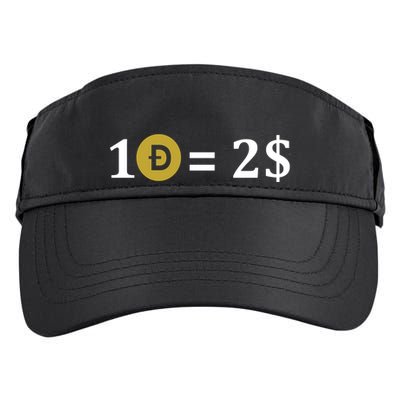 Dogecoin Equal 2 Dollars Doge Crypto Currency  Adult Drive Performance Visor