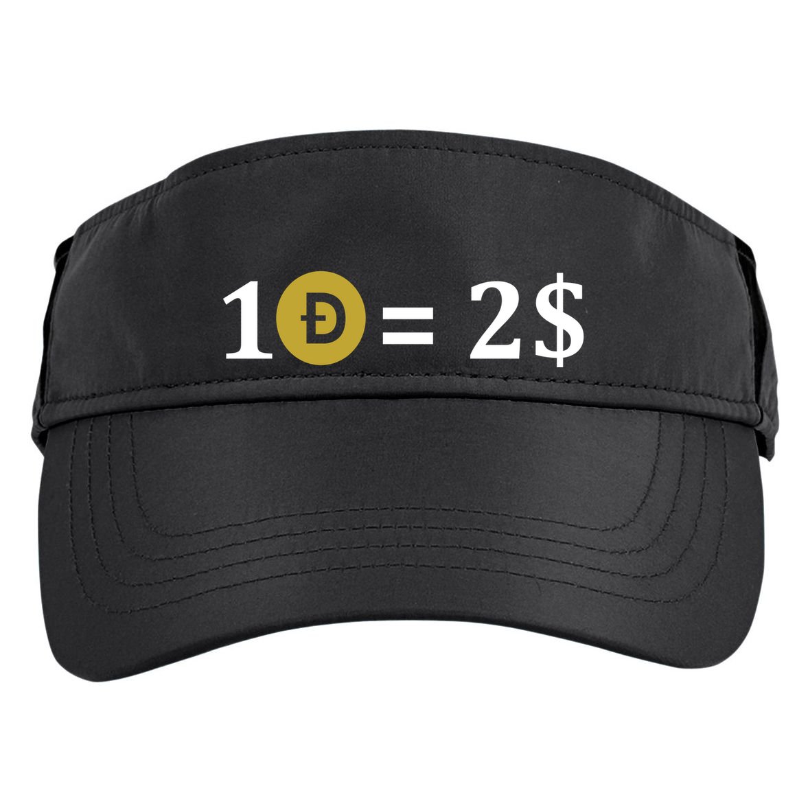 Dogecoin Equal 2 Dollars Doge Crypto Currency  Adult Drive Performance Visor