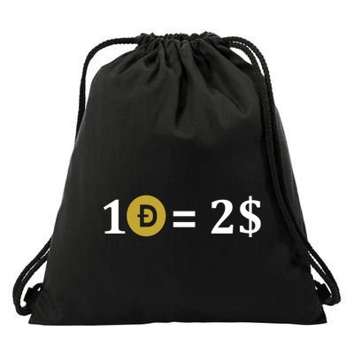 Dogecoin Equal 2 Dollars Doge Crypto Currency  Drawstring Bag