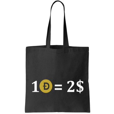 Dogecoin Equal 2 Dollars Doge Crypto Currency  Bag