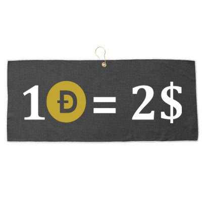 Dogecoin Equal 2 Dollars Doge Crypto Currency  Large Microfiber Waffle Golf Towel