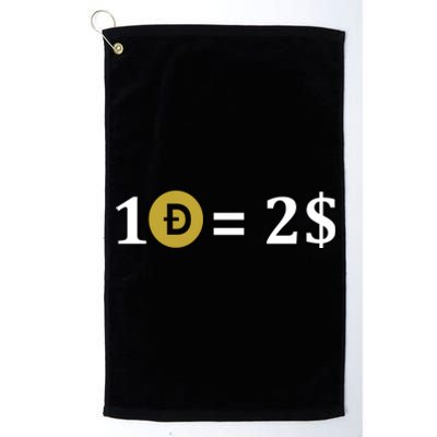 Dogecoin Equal 2 Dollars Doge Crypto Currency  Platinum Collection Golf Towel