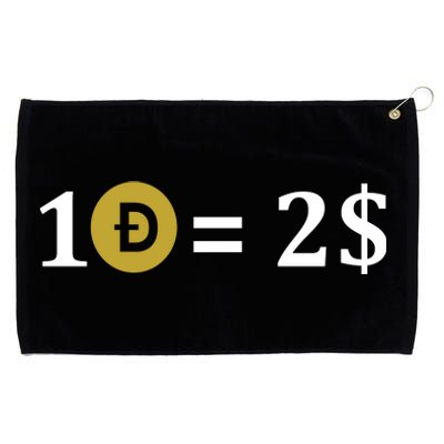 Dogecoin Equal 2 Dollars Doge Crypto Currency  Grommeted Golf Towel