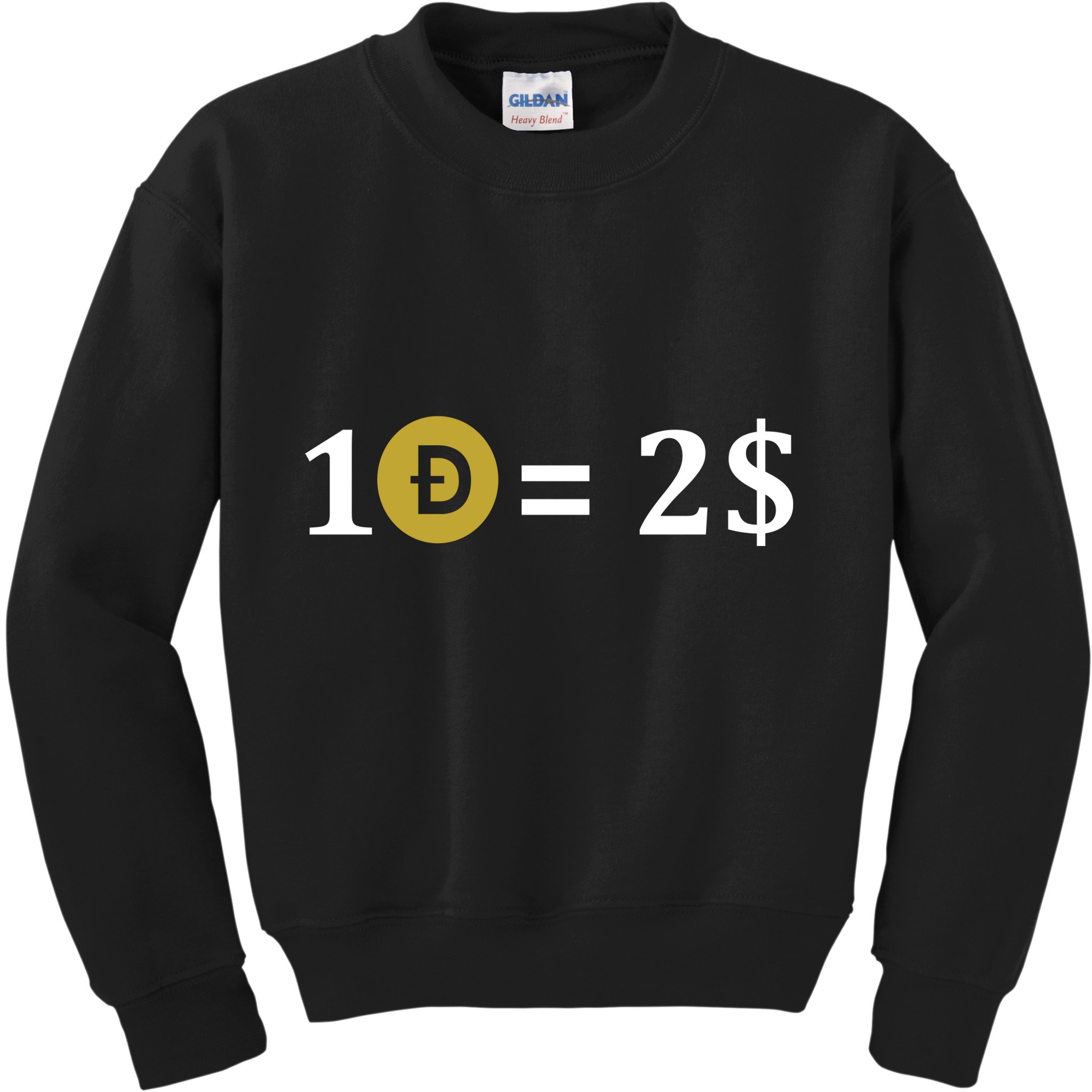 Dogecoin Equal 2 Dollars Doge Crypto Currency  Kids Sweatshirt