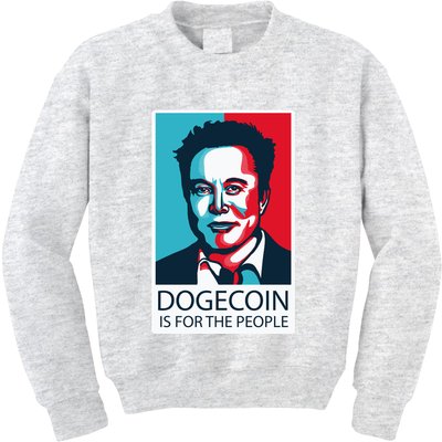 Dogecoin Is For The People Elon Musk Kids Sweatshirt