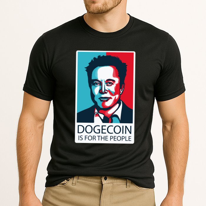 Dogecoin Is For The People Elon Musk Cooling Performance Crew T-Shirt