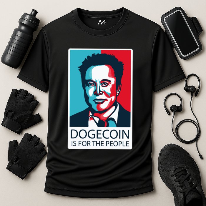 Dogecoin Is For The People Elon Musk Cooling Performance Crew T-Shirt