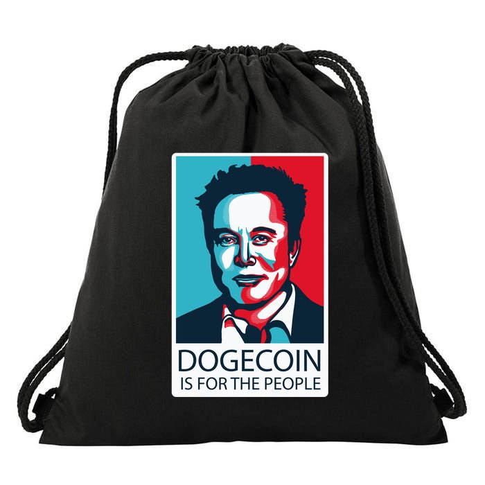 Dogecoin Is For The People Elon Musk Drawstring Bag
