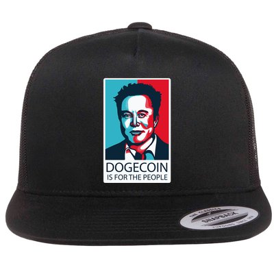 Dogecoin Is For The People Elon Musk Flat Bill Trucker Hat