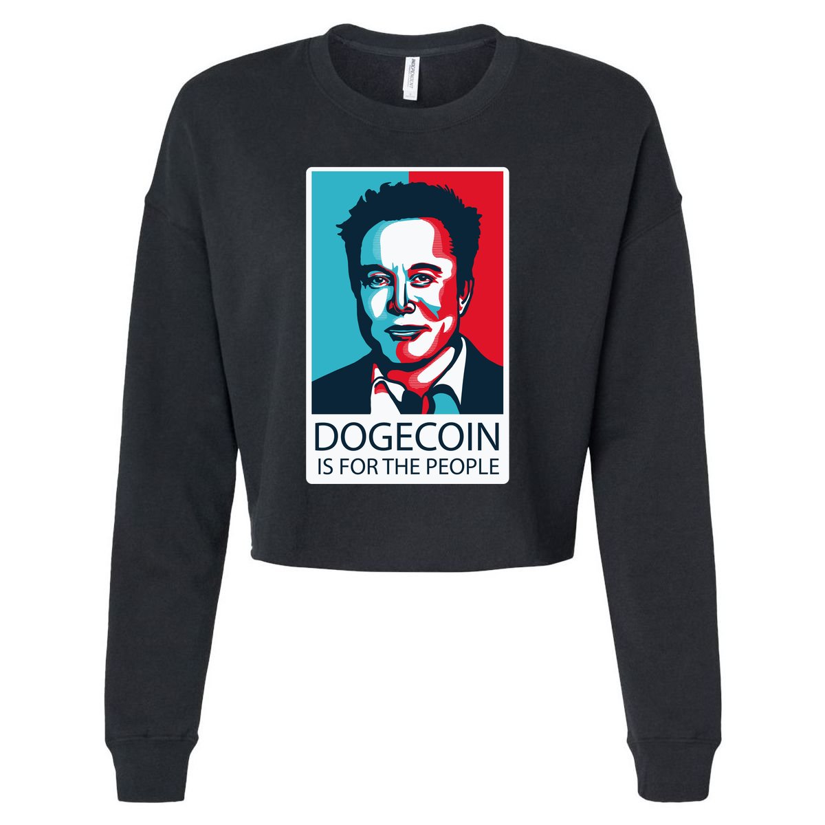 Dogecoin Is For The People Elon Musk Cropped Pullover Crew