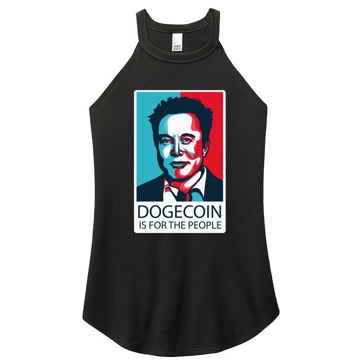 Dogecoin Is For The People Elon Musk Women's Perfect Tri Rocker Tank
