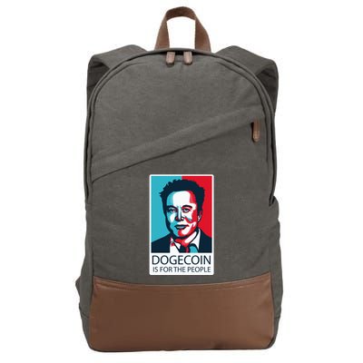 Dogecoin Is For The People Elon Musk Cotton Canvas Backpack