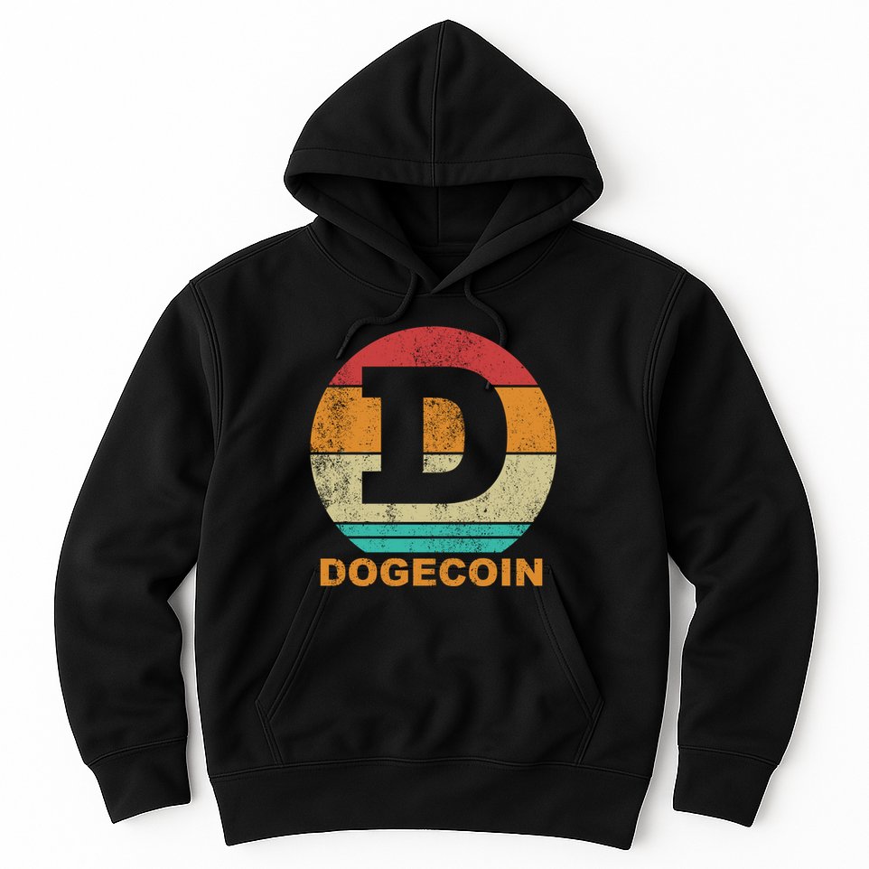 Dogecoin Meme Retro Vintage Style Hoodie