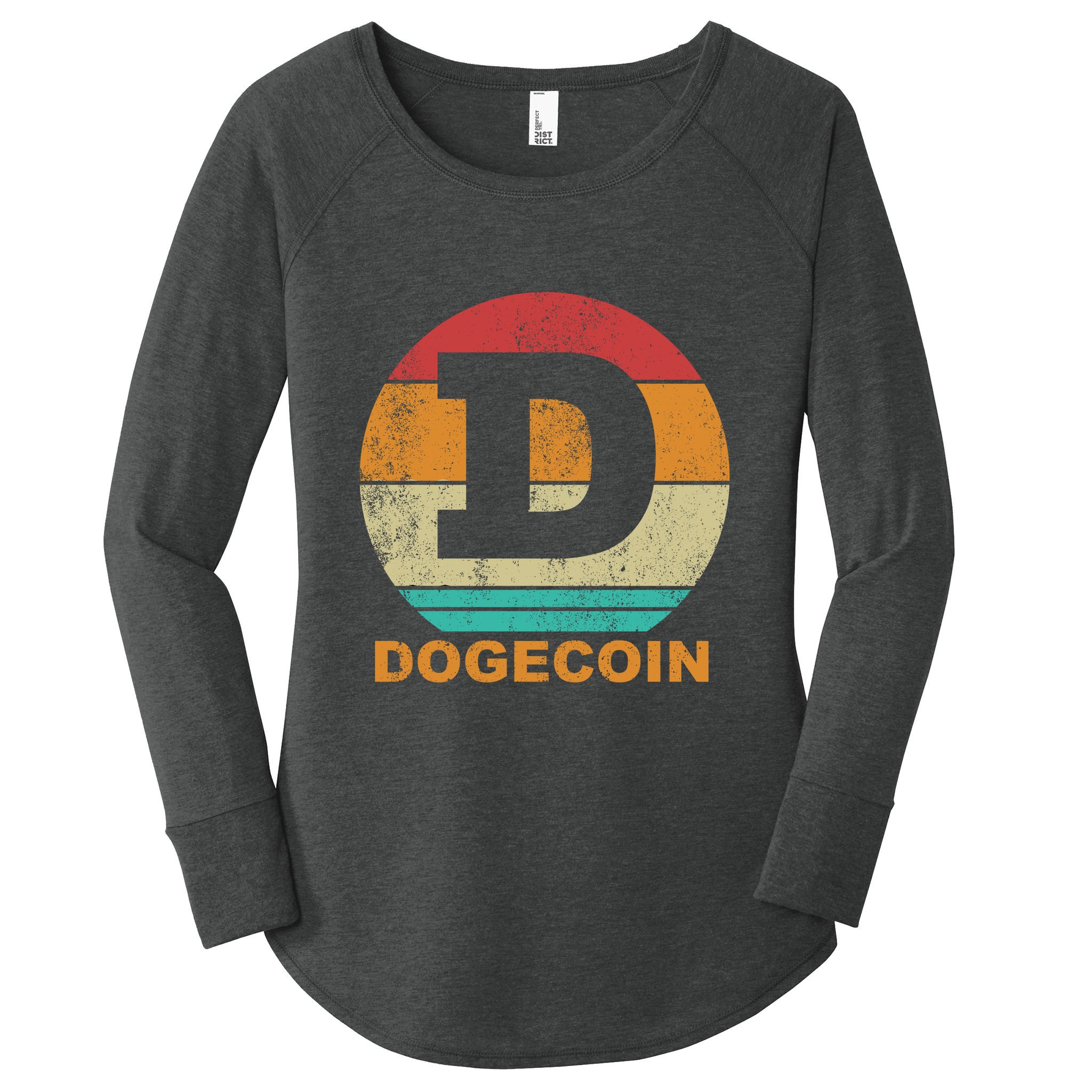 Dogecoin Meme Retro Vintage Style Women's Perfect Tri Tunic Long Sleeve Shirt