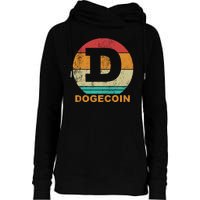 Dogecoin Meme Retro Vintage Style Womens Funnel Neck Pullover Hood