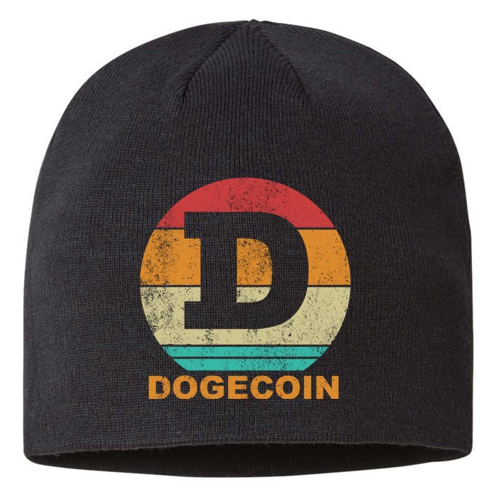 Dogecoin Meme Retro Vintage Style Sustainable Beanie