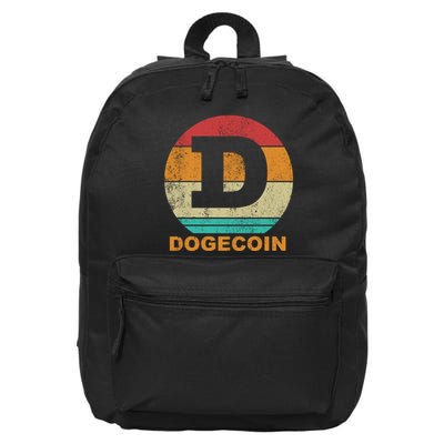 Dogecoin Meme Retro Vintage Style 16 in Basic Backpack