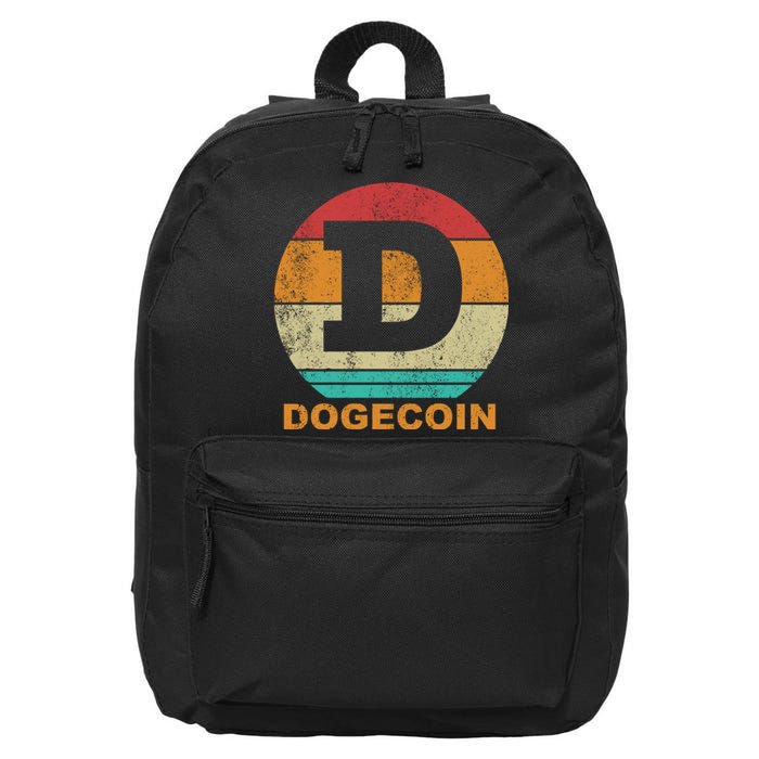 Dogecoin Meme Retro Vintage Style 16 in Basic Backpack