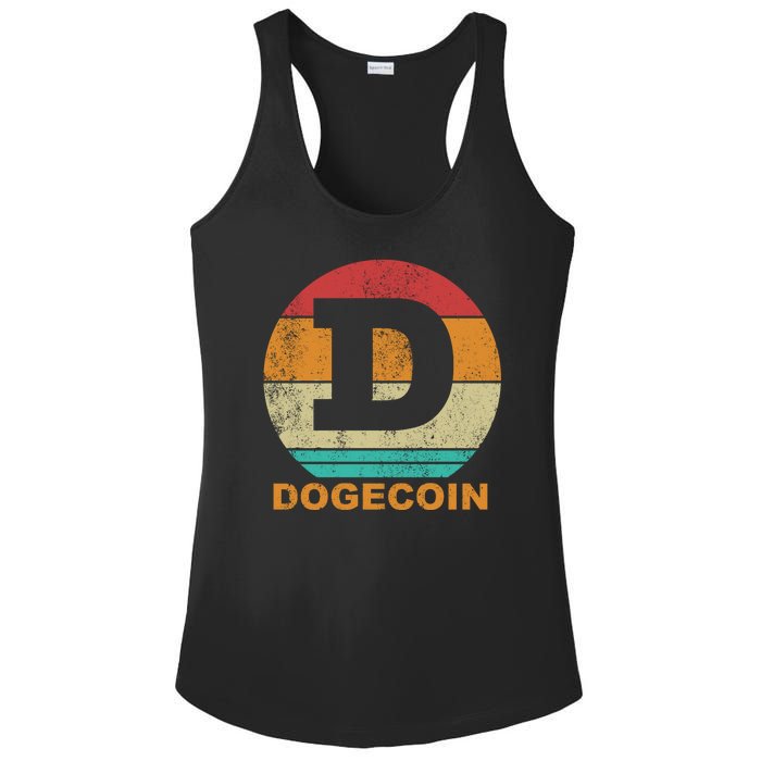 Dogecoin Meme Retro Vintage Style Ladies PosiCharge Competitor Racerback Tank